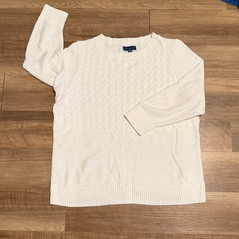 Karen Scott Pullover Sweater Plus Size 2X White